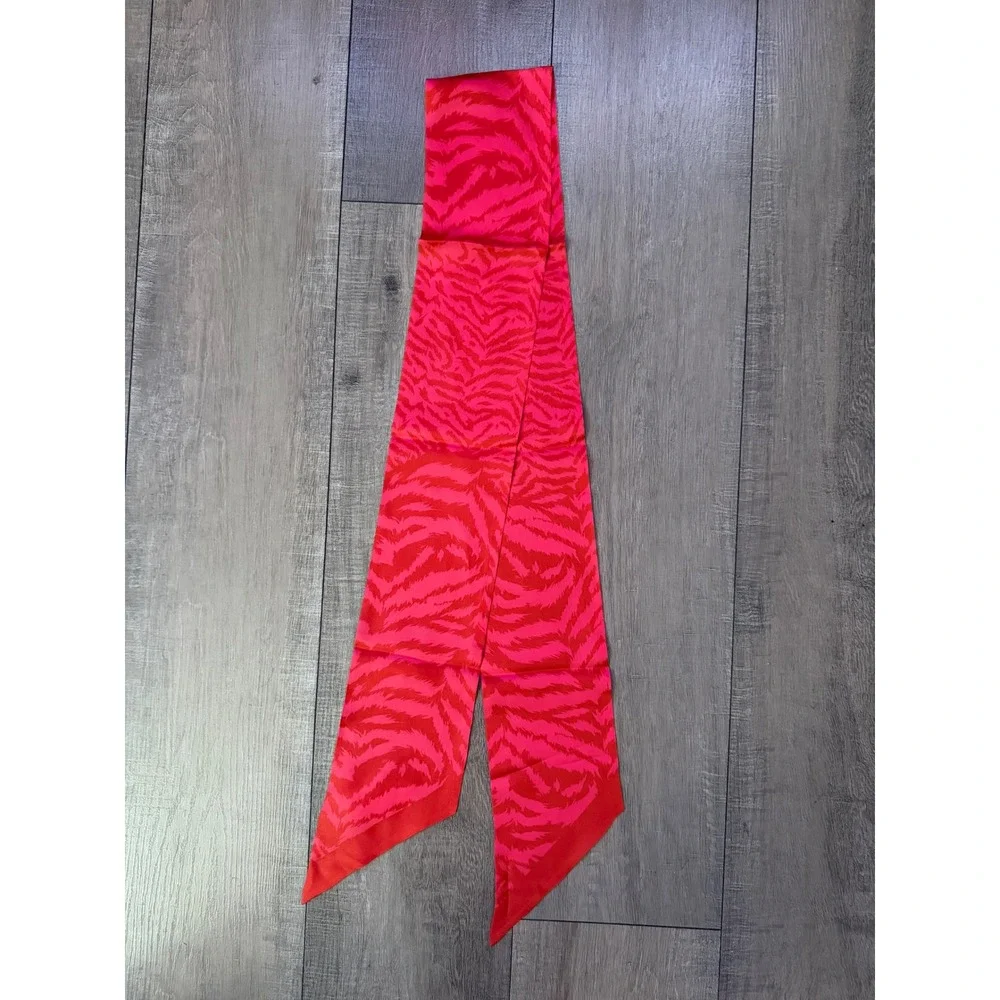 AllSaints‎ Silk Long Scarf Red and Pink